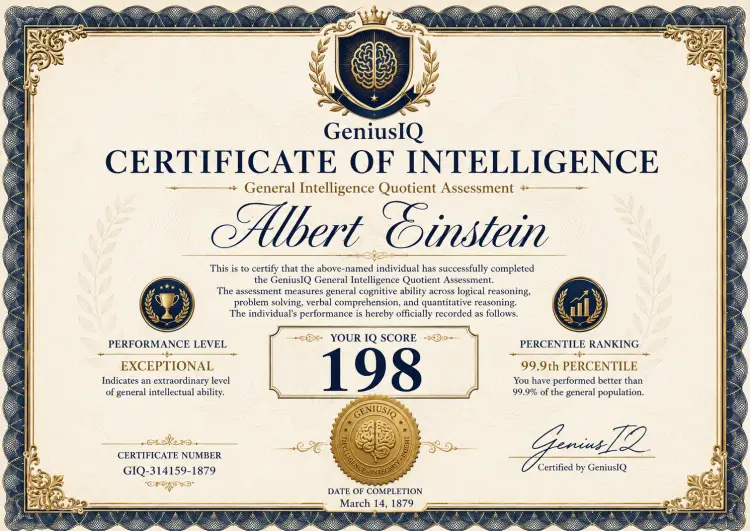Official IQ Certificate